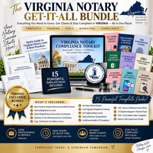 Load image into Gallery viewer, Everything a Virginia Notary Needs to Start, Run & Grow — 15 Bundles