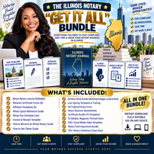 Load image into Gallery viewer, Everything an Illinois Notary Needs to Start, Run & Grow — 15 Bundles