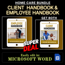 Load image into Gallery viewer, Home Care (Client Handbook & Employee Company Handbook) template bundle