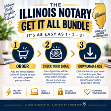Load image into Gallery viewer, Everything an Illinois Notary Needs to Start, Run & Grow — 15 Bundles