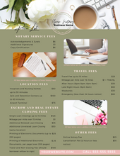Load image into Gallery viewer, (TODAY ONLY SALE) Notary Price List Template & 10 NOTARY BUSINESS BUNDLES