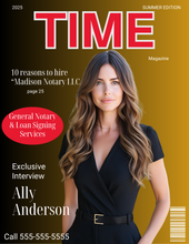 Load image into Gallery viewer, Get 10 Magazine-Themed Notary Flyers- edit in canva