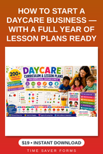 Load image into Gallery viewer, Full Year Daycare Curriculum - 200+ pages of lesson plans, weekly themes, activities and printables