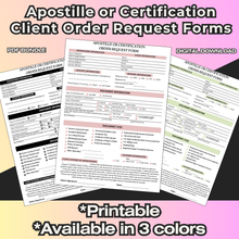 Load image into Gallery viewer, Apostille Client Order Request Forms
