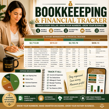 Load image into Gallery viewer, All-in-One Notary Business Spreadsheet (Clients, Income, Journal + More)
