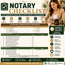 Load image into Gallery viewer, All-in-One Notary Business Spreadsheet (Clients, Income, Journal + More)
