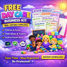 Load image into Gallery viewer, Day Care Business Kit-Over 100 editable templates-FREE TODAY!
