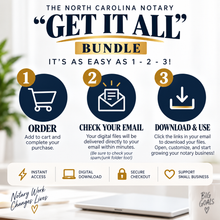 Load image into Gallery viewer, Everything a North Carolina Notary Needs to Start, Run &amp; Grow — 15 Bundles
