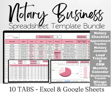 Load image into Gallery viewer, Notary Business Spreadsheet Bundle
