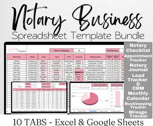 Notary Business Spreadsheet Bundle