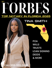 Load image into Gallery viewer, (FLORIDA NOTARIES) Get 10 editable MAGAZINE THEMED COVER FLYERS- edit in canva (Copy)
