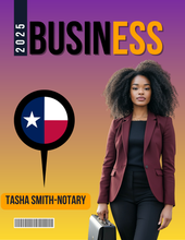 Load image into Gallery viewer, (TEXAS NOTARIES) Get 10 editable MAGAZINE THEMED COVER FLYERS- edit in canva (AND) Get a FREE notary business spreadsheet
