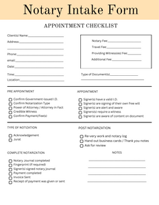 🗂️ Notary Intake Form Bundle