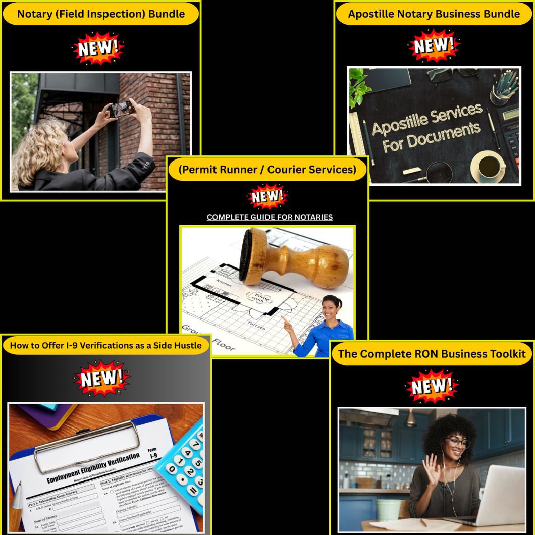ULTIMATE NOTARY SIDE HUSTLE BUNDLE (Get 5 Bundles in 1 deal)