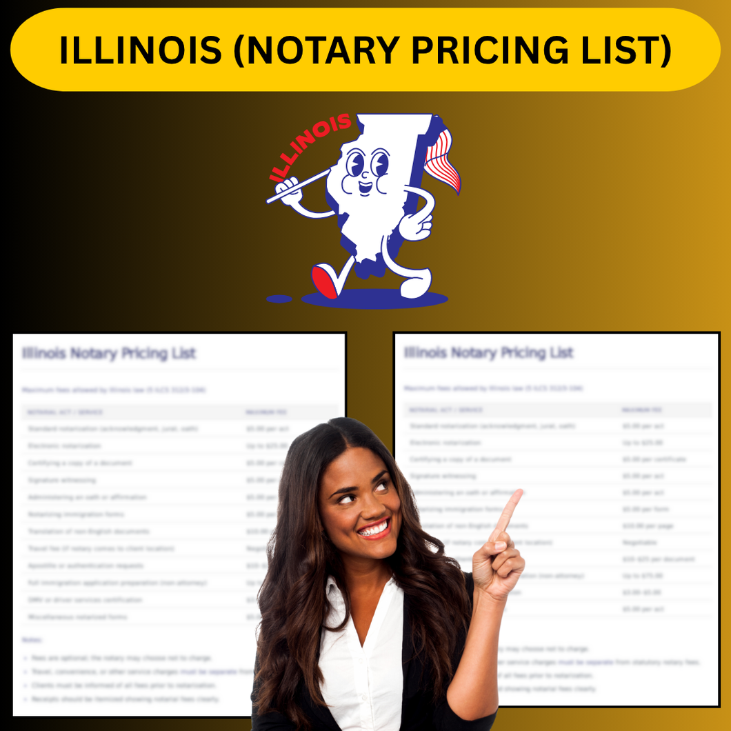 ILLINOIS NOTARY PRICING LIST