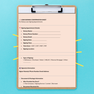 LOAN SIGNING TEMPLATE BUNDLE