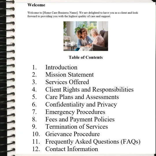 Home Care Client Handbook-template – Super Promo Videos