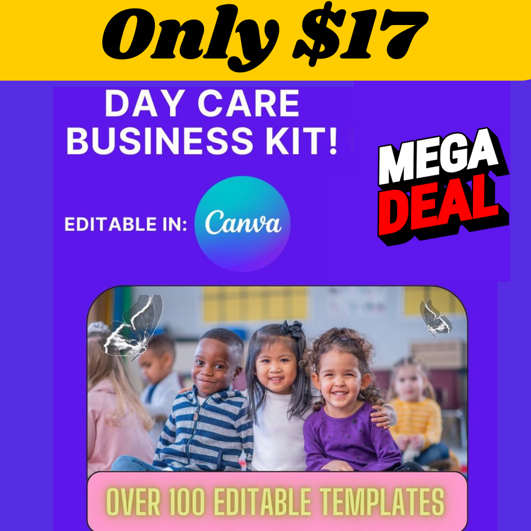 Day Care Business Kit-Over 100 editable templates